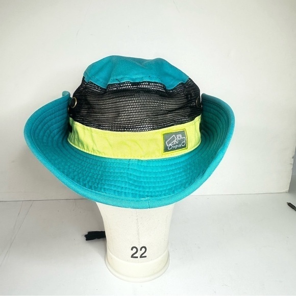FINAL SALE Bigtruck Vented Brim Adjustable Bucket Hat Turquoise Lime OSFM - Picture 2 of 12